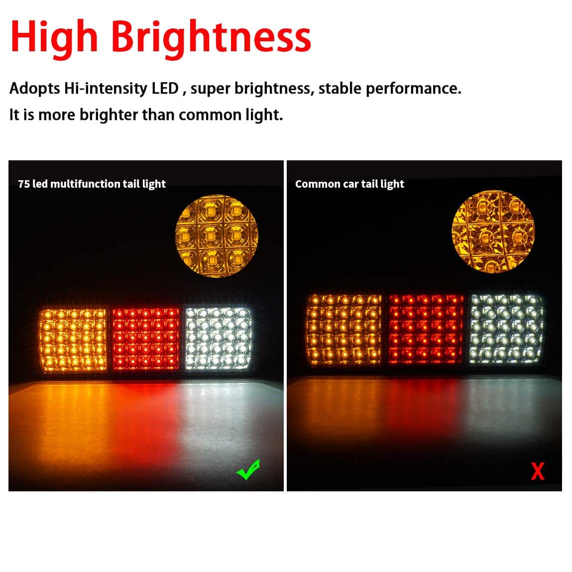 Luces traseras LED para camión Auovo de 75 luces ámbar - Imagen 5