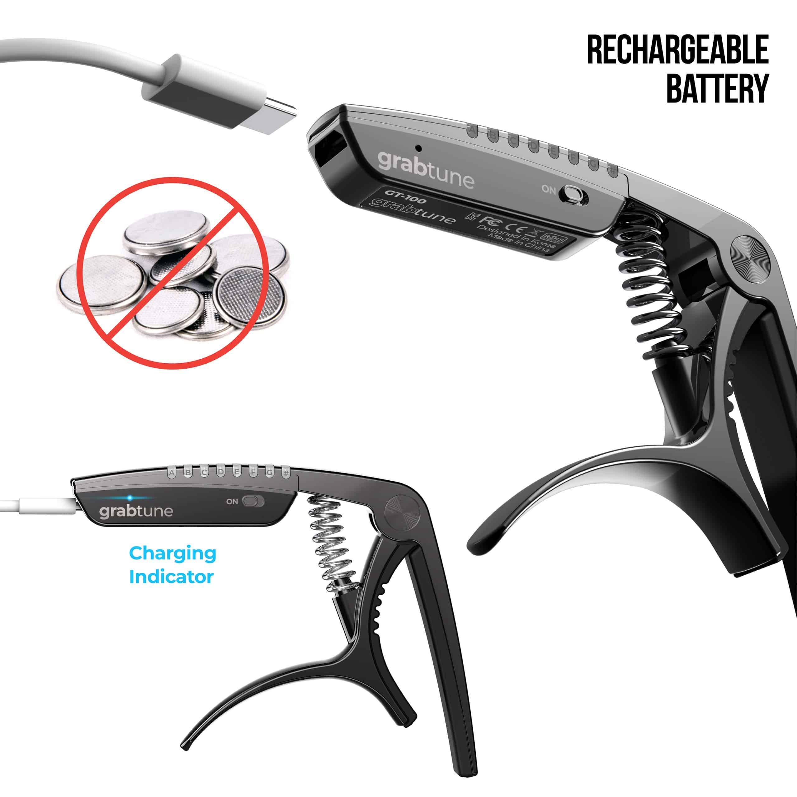 JOWOOM Grabtune Capo-Afinador de Guitarra Acústica | Equipo - Imagen 6