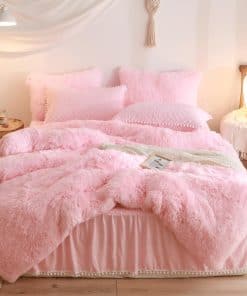Juego de Funda de Edredón Suave Rosada HAIHUA para Cama