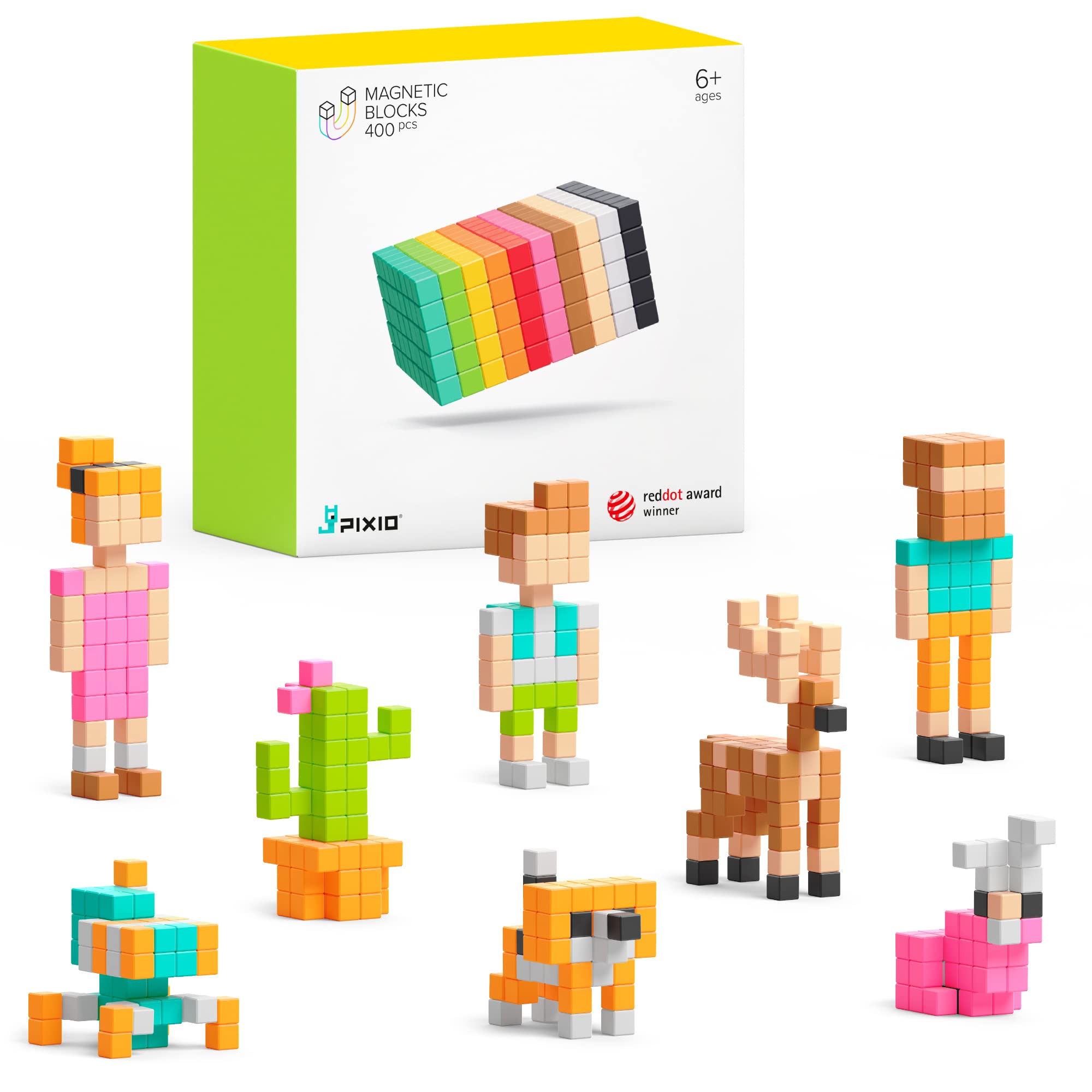 PIXIO-400 - Juguete de Bloques Magnéticos en estilo Pixel