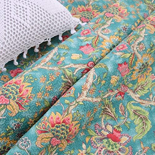 Colcha 3 PCS Estilo Americano Country Cottage Verde Floral - Imagen 5