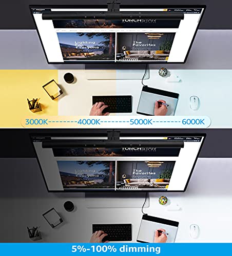 Lámpara de Monitor LED TORCHSTAR, Auto-Dimming, CRI 97 Luz - Imagen 3