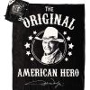 Manta de John Wayne 50" X 60" - Héroe Americano en Blanco y