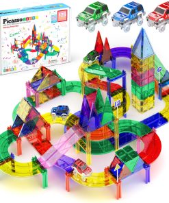 Juego de Pista de Carreras Magnéticas PicassoTiles de 128
