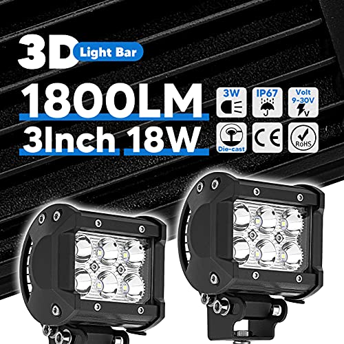 Soporte de montaje del faro LED de punto 2X 3'' y luz de - Imagen 4