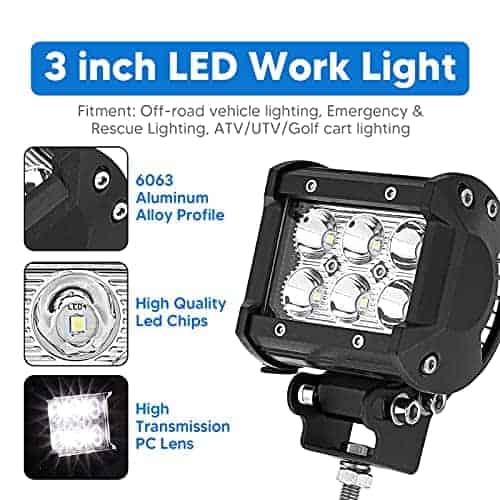 Soporte de montaje del faro LED de punto 2X 3'' y luz de - Imagen 5