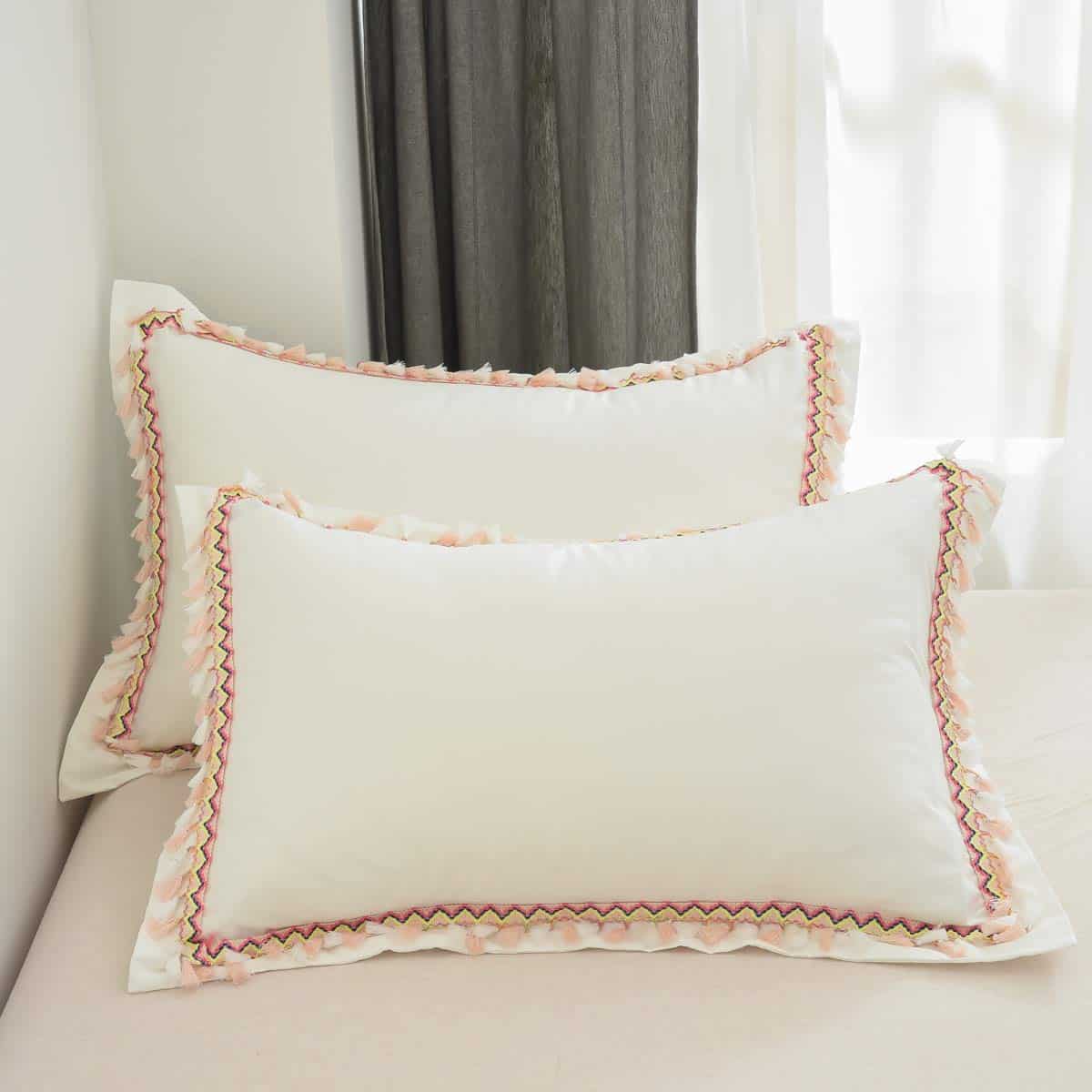 Juego de Ropa de Cama Boho Softta Tamaño Twin XL con Flecos - Imagen 6