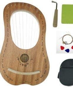 Lira Arpa "OW" de 10 Cuerdas Metálicas Sillín de Madera