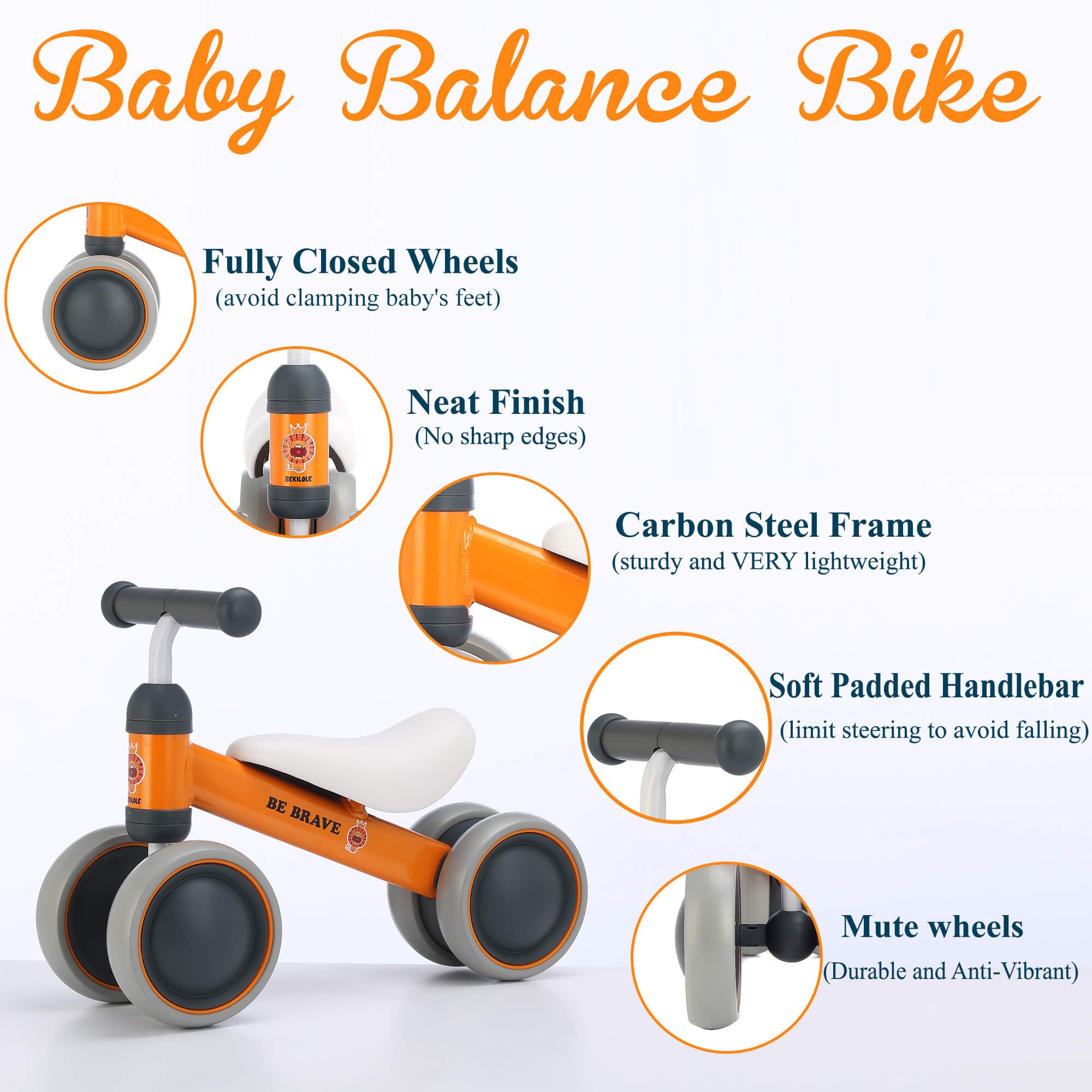 Bicicleta de Equilibrio BEKILOLE para Niña de 1 Año, - Imagen 6