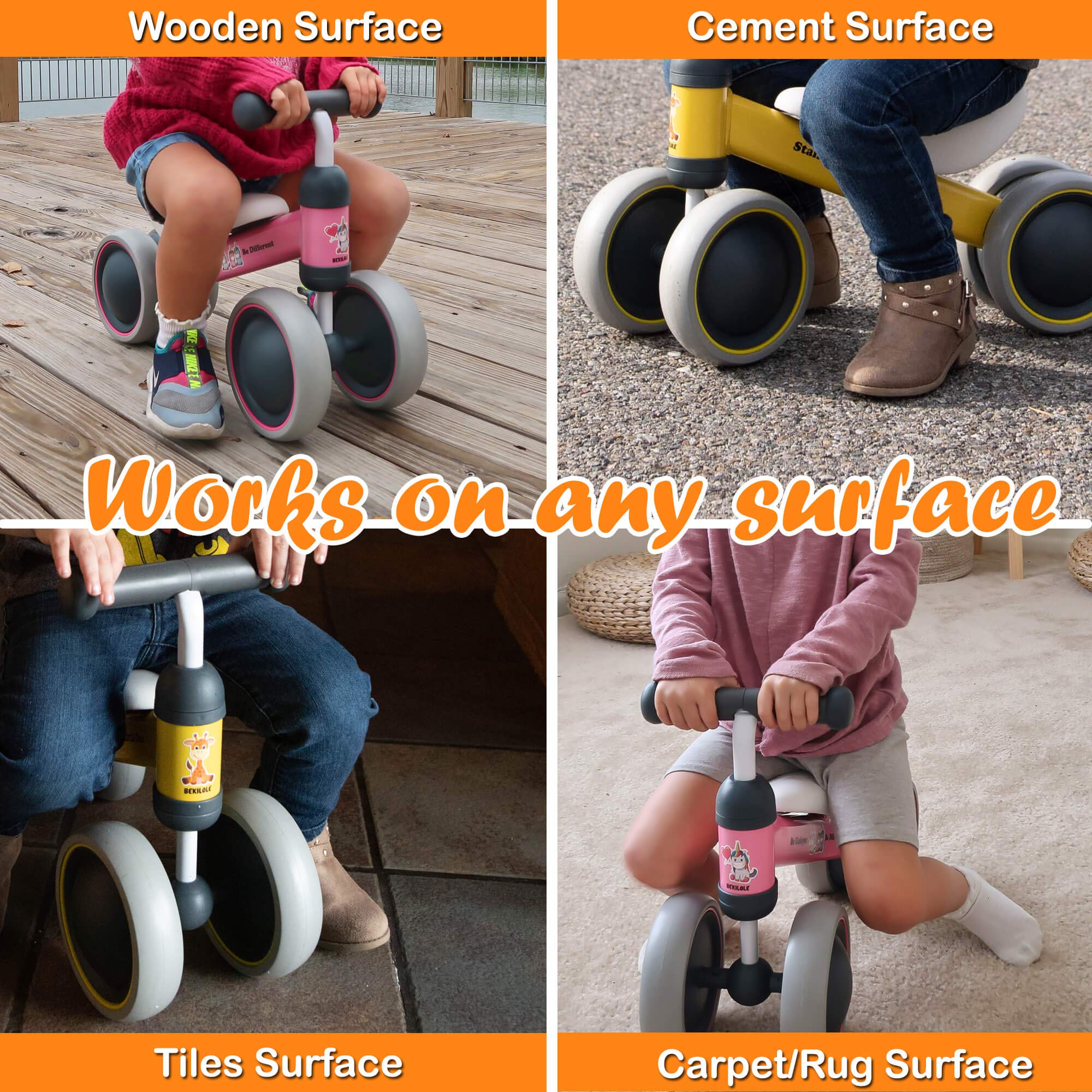 Bicicleta de Equilibrio BEKILOLE para Niña de 1 Año, - Imagen 7