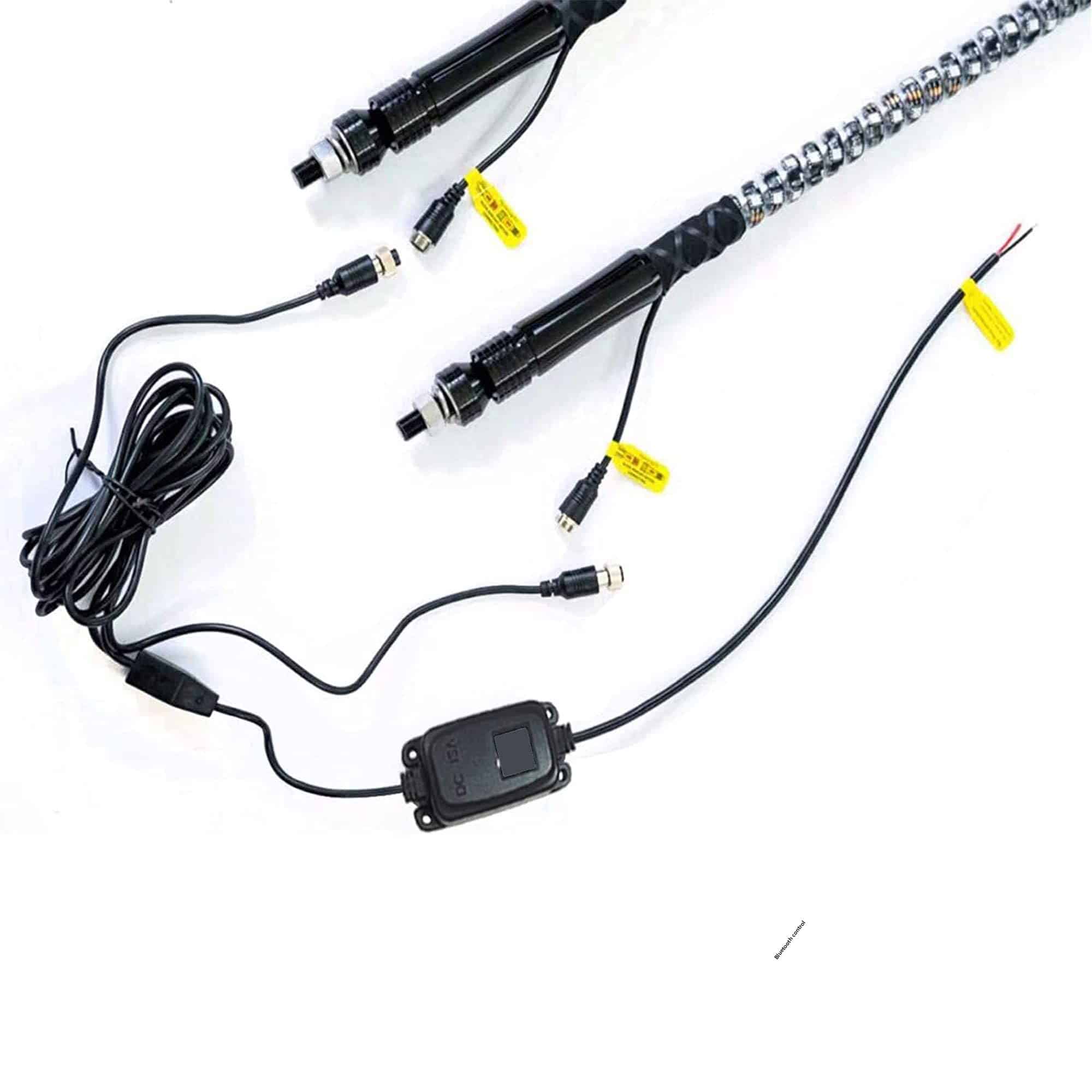 NBWDY 2PC 2FT RGB LED Whip Light Control de APP 360� - Imagen 8