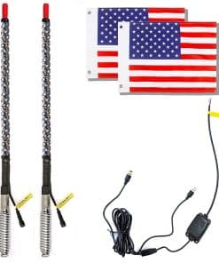 NBWDY 2PC 2FT RGB LED Whip Light Control de APP 360�