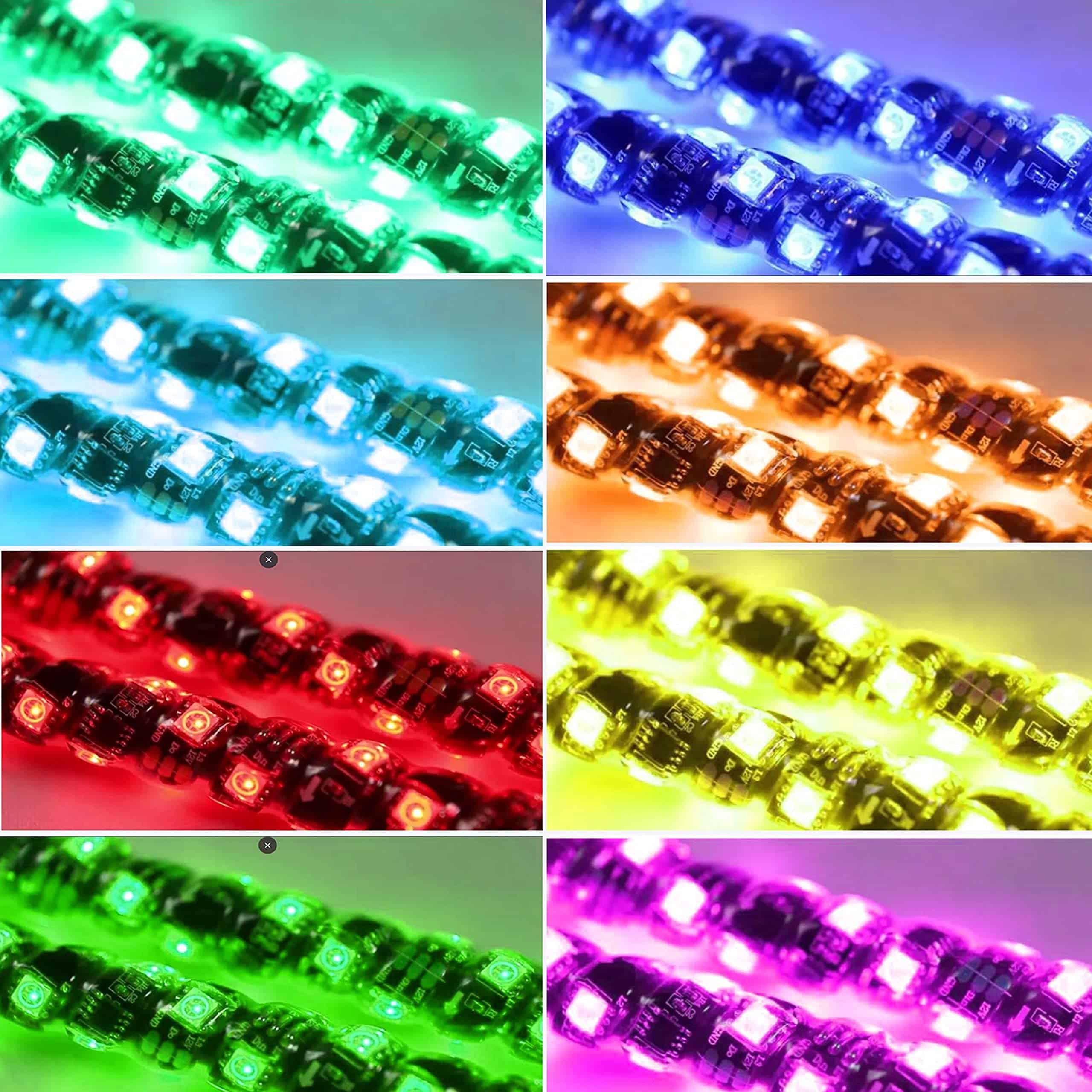 NBWDY 2PC 2FT RGB LED Whip Light Control de APP 360� - Imagen 5