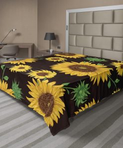 Sábana plana Lunarable Girasol, Tonos terrosos Brotación