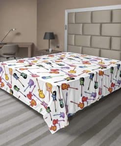 Sábana Plana Lunarable Music, Ilustración Colorida de