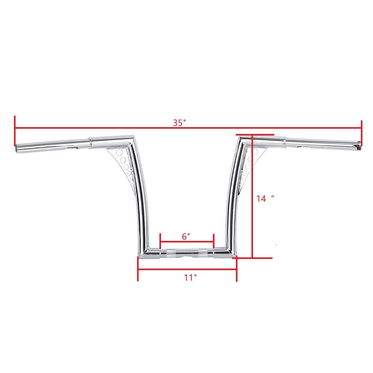 Manillar Batwing Ape Hanger de 14'' Rise 1-1/4'' compatible - Imagen 6