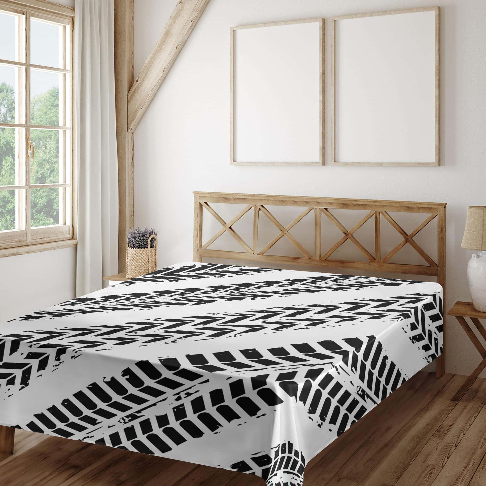 Sábana Plana Lunarable Dirt Bike, Marcas de Neumáticos en - Imagen 3