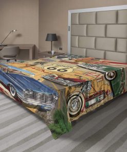 Lunarable Route 66 Sábana Plana, Autos y Motocicletas