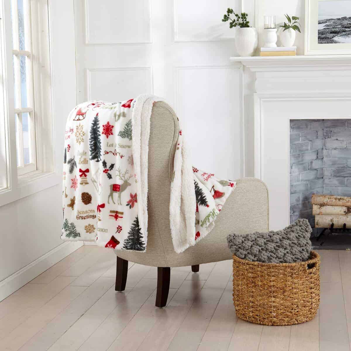 Manta de Tiro Navideña de Terciopelo Suave y Sherpa 50" x