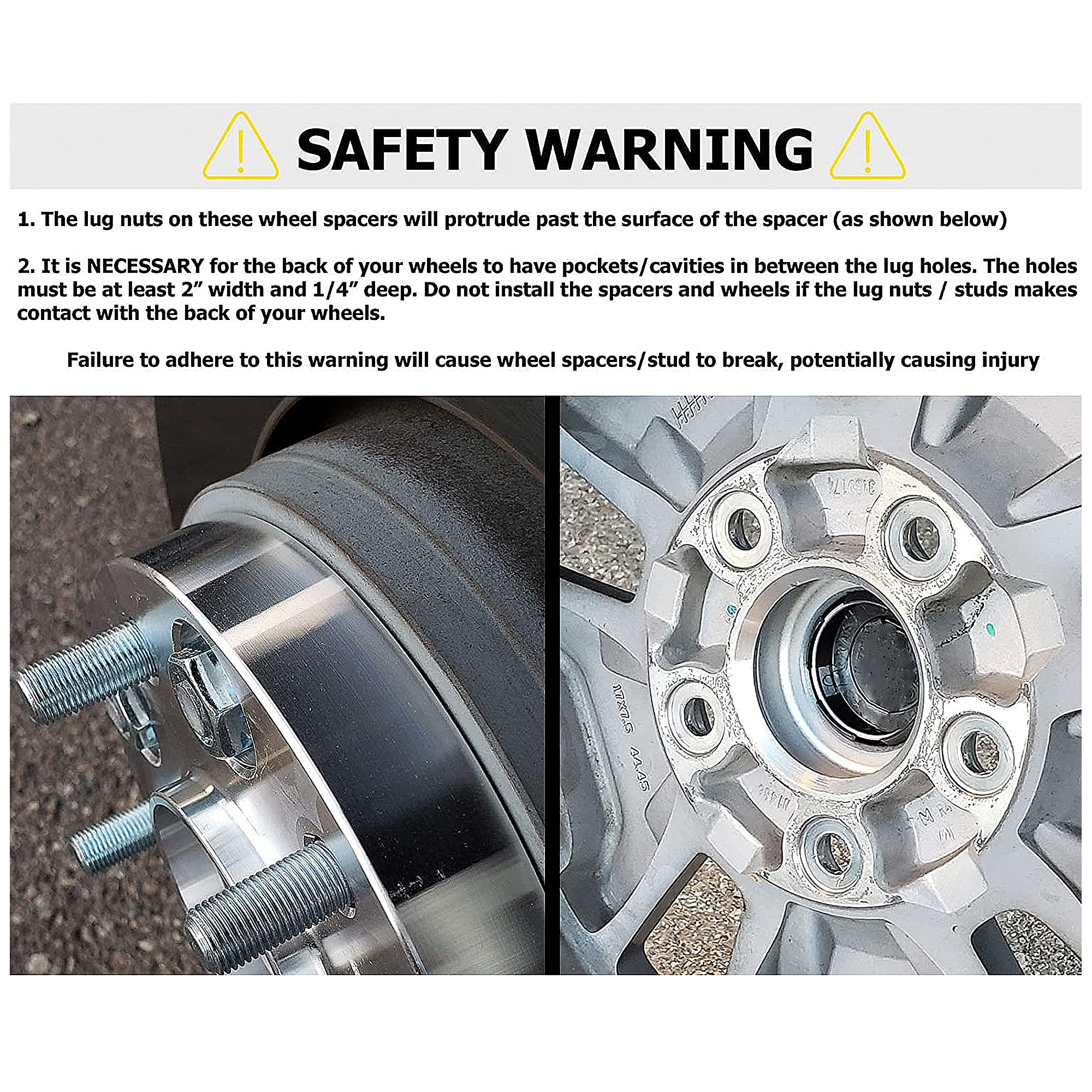 YIZBAP 2PCS 6x5.5 a 8x6.5 Adaptadores de Rueda, 2 pulgadas - Imagen 8
