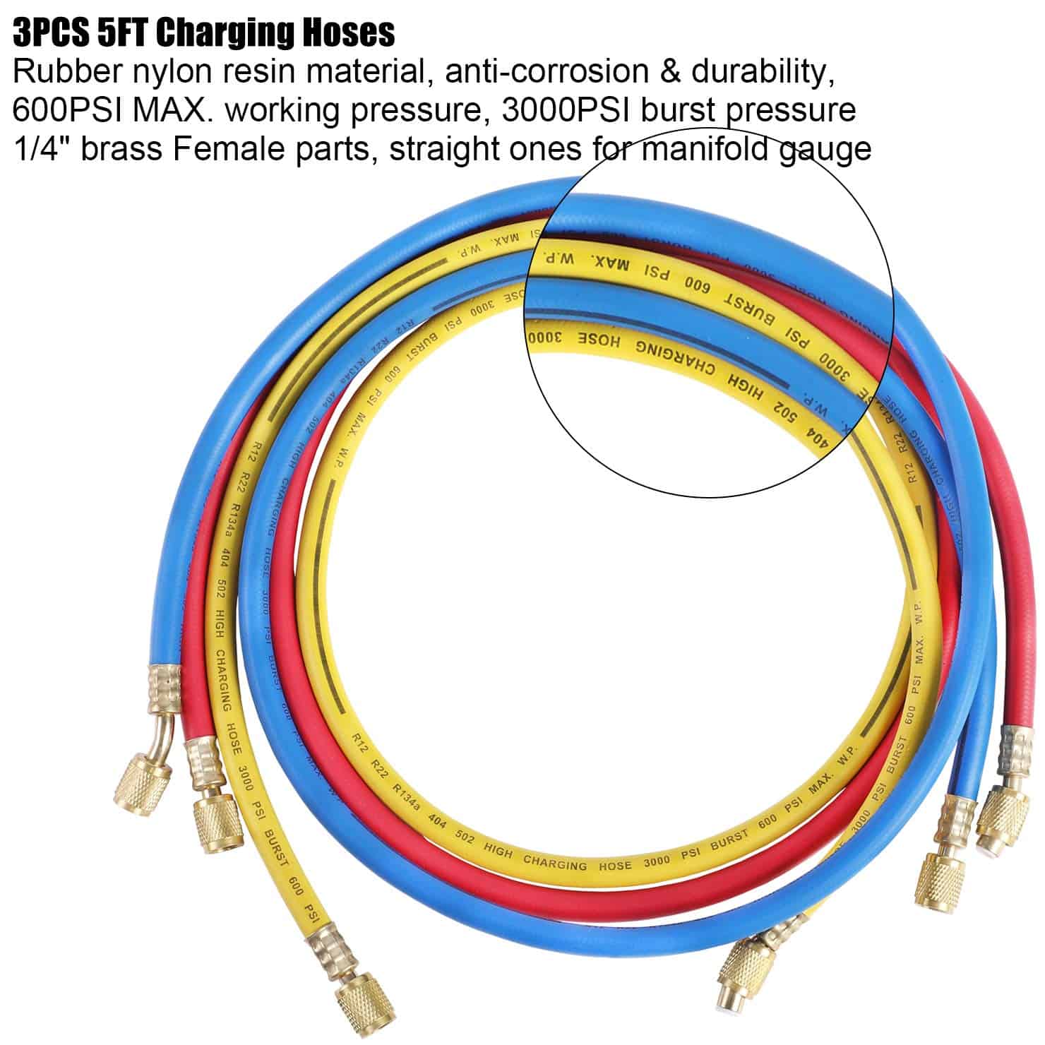 Juego de Manómetro de diagnóstico de refrigerante de 3 vías - Imagen 6