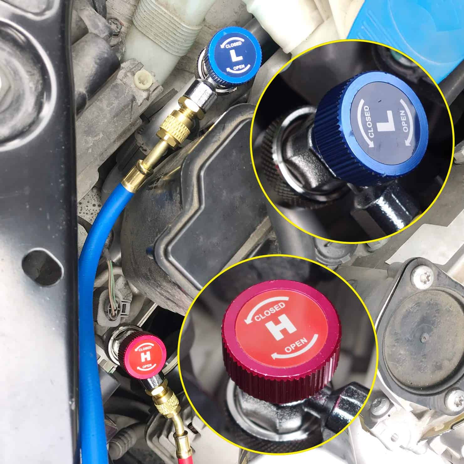 Juego de Manómetro de diagnóstico de refrigerante de 3 vías - Imagen 7