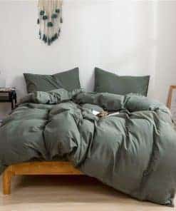 Mucalis Juego de Funda Nórdica King Verde Salvia 100%