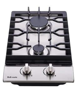 12" Cocina de Gas Dual Fuel 2 Quemadores Sellados de Acero