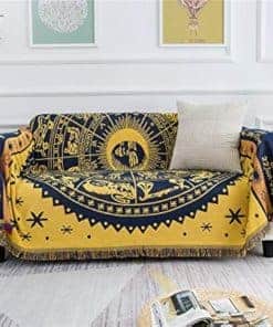 Colcha de tirar tejida boho MayNest reversible algodón