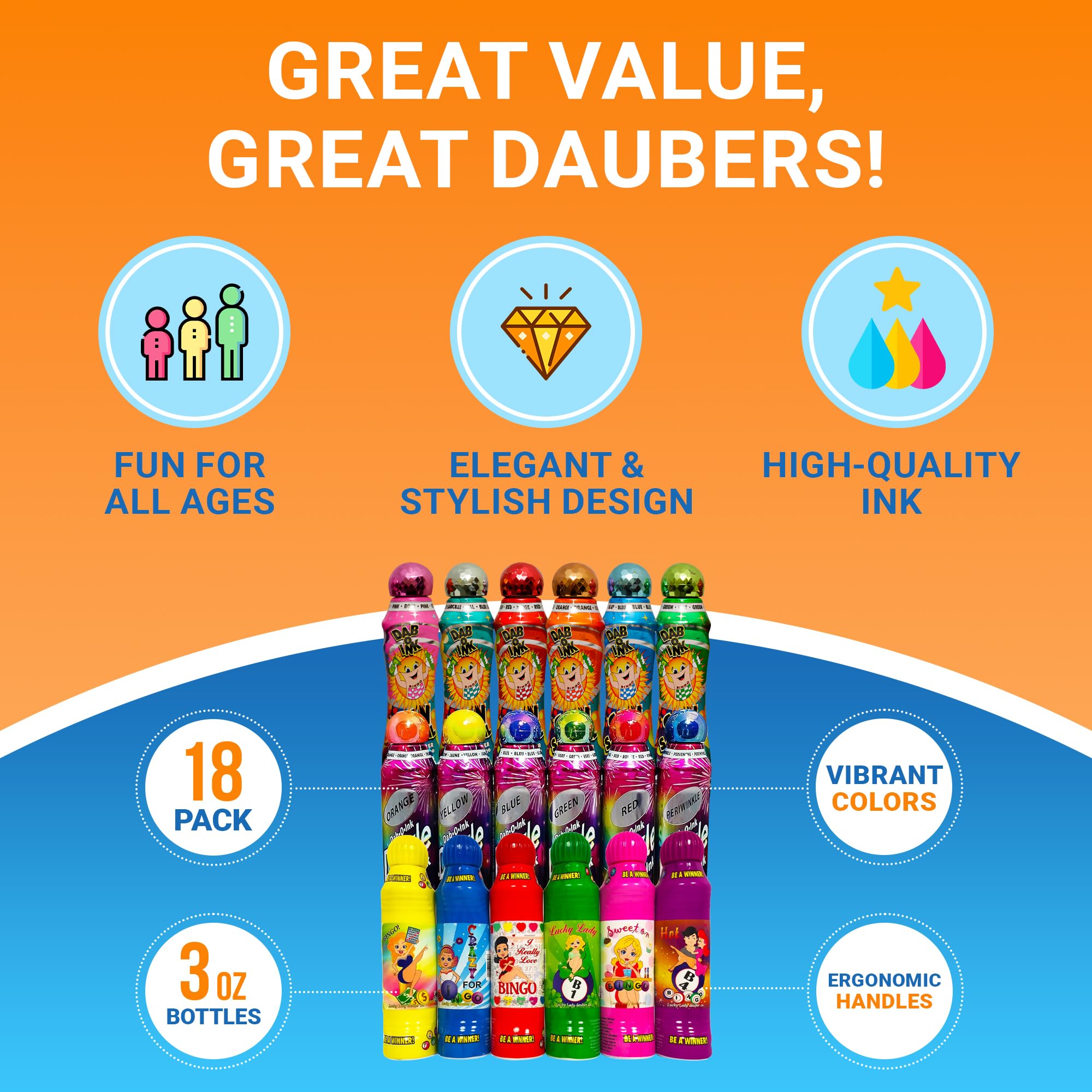 Set de Bingo Daubers Lucky Lady con Dab-O-Ink Dazzle - Imagen 6