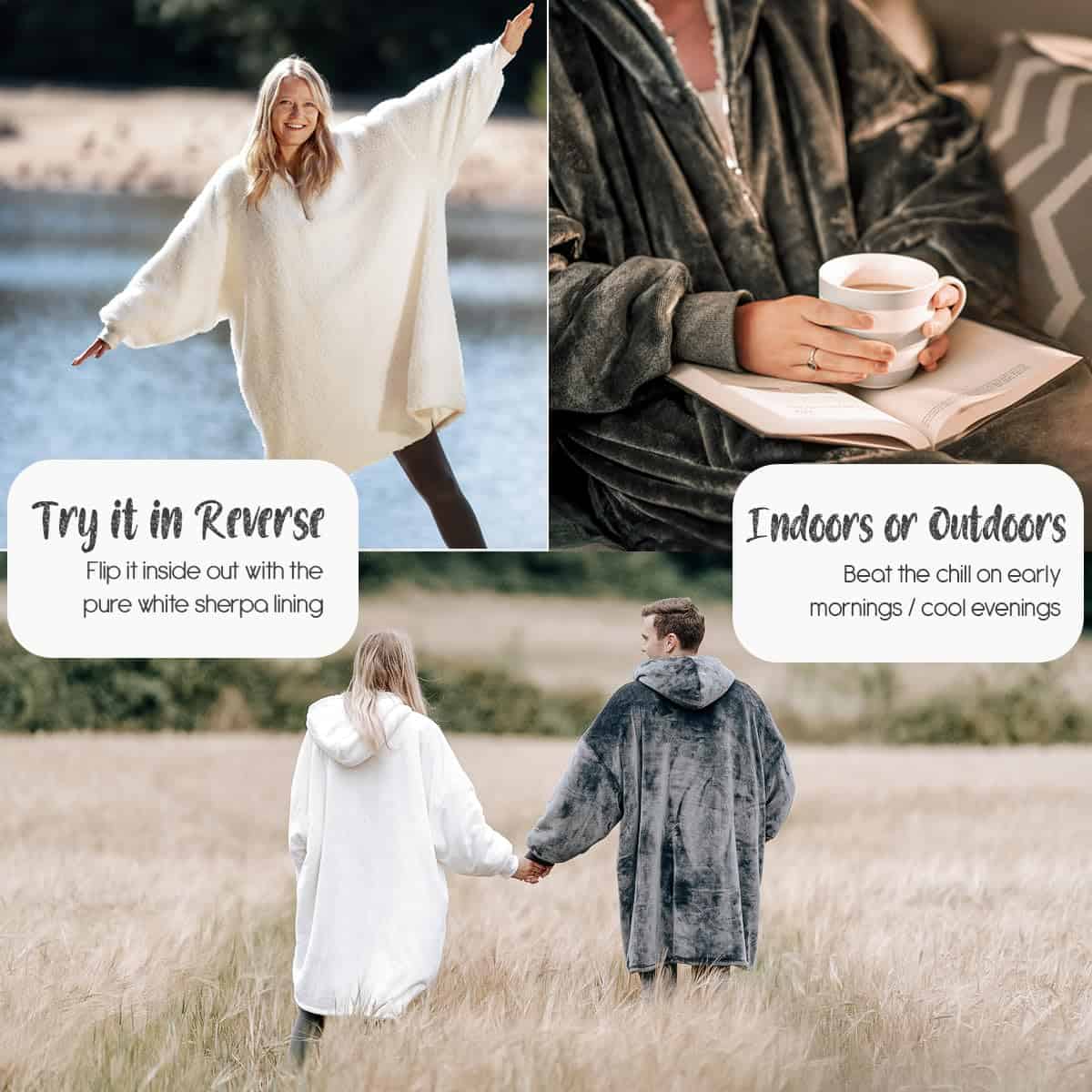 Manta con capucha con cremallera extra grande Trekki, manta - Imagen 6