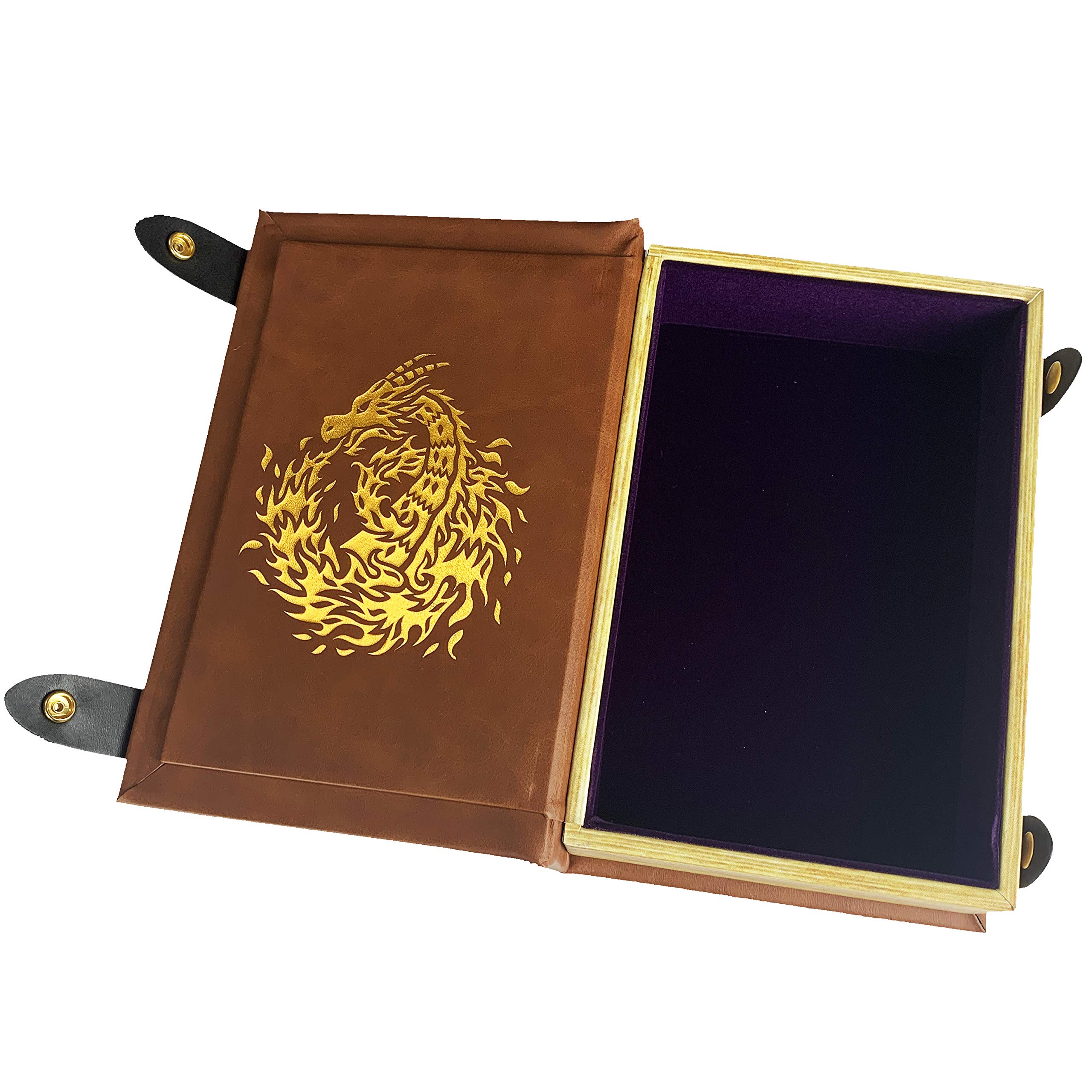 Bandea de Dados con Forma de Libro Dorado/Morado con Dragón - Imagen 8