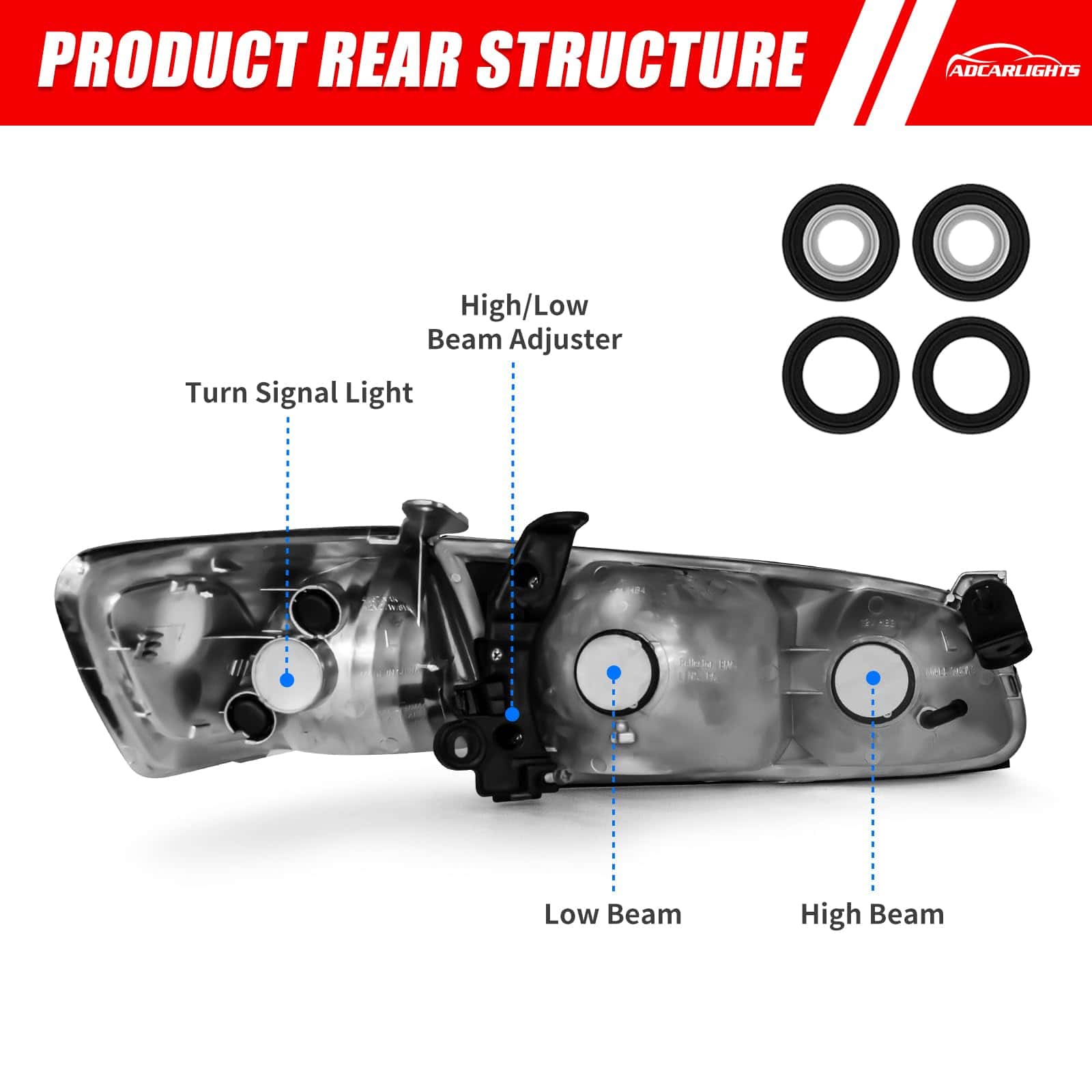 Conjunto de Faros ADCARLIGHTS Compatible con Toyota Camry - Imagen 5