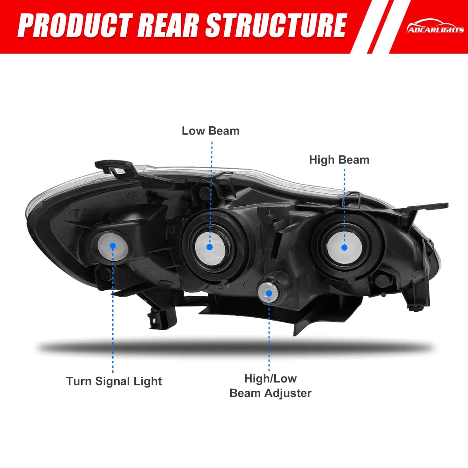 Conjunto de Faros Delanteros Compatible con 2003 2004 2005 - Imagen 5