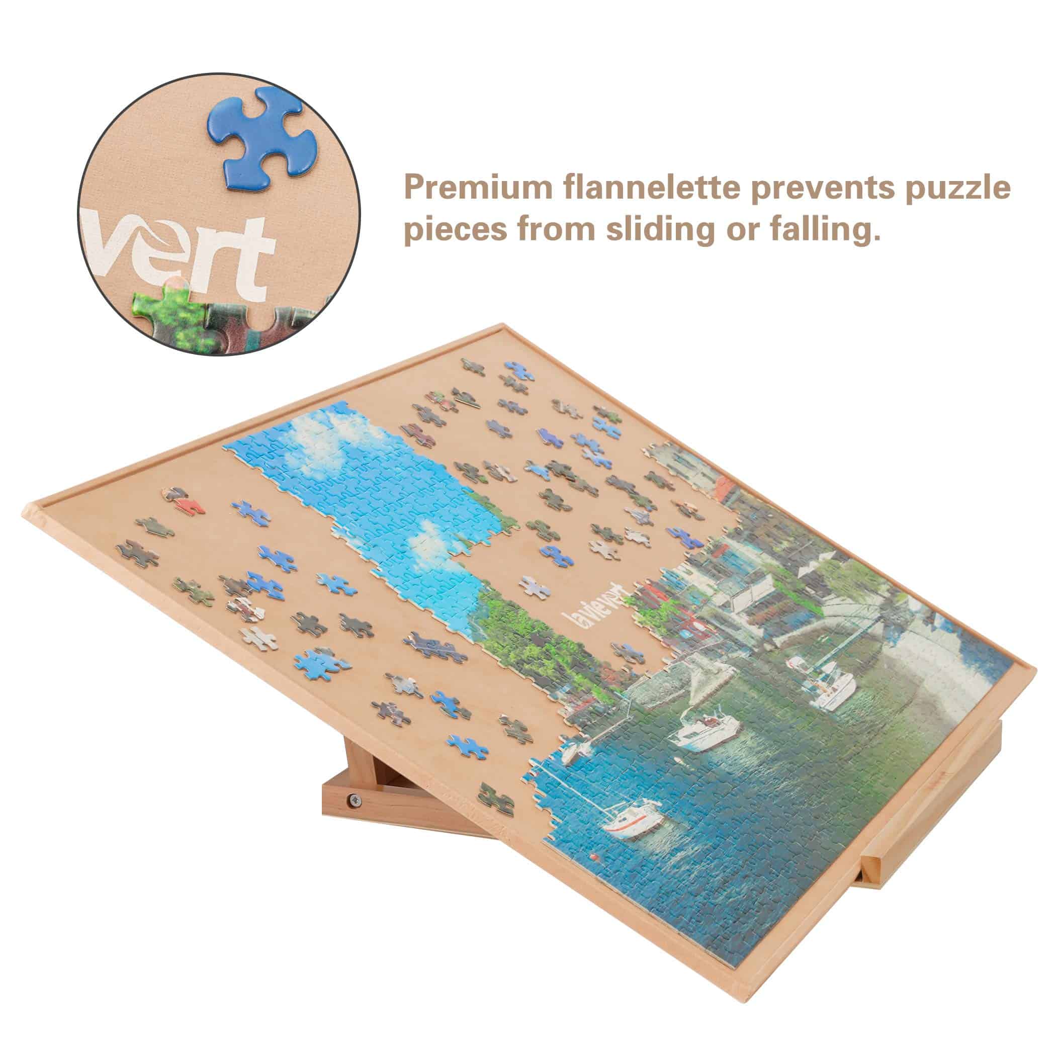 Tablero de Rompecabezas de Madera Lavievert Portátil Puzzle - Imagen 6
