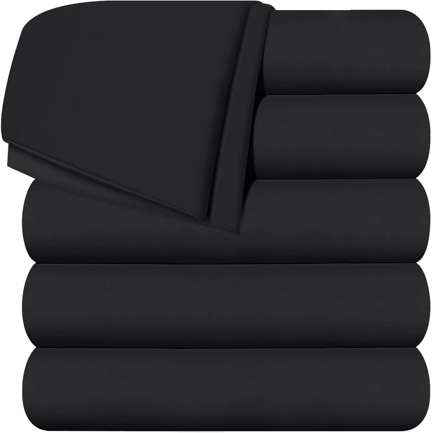 Juego de 6 sábanas planas Utopia Bedding - -Negro