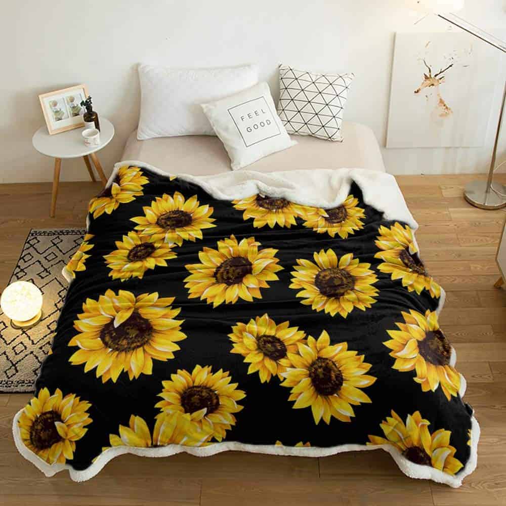 Manta de sherpa de girasol, súper gruesa y cálida manta de - Imagen 4