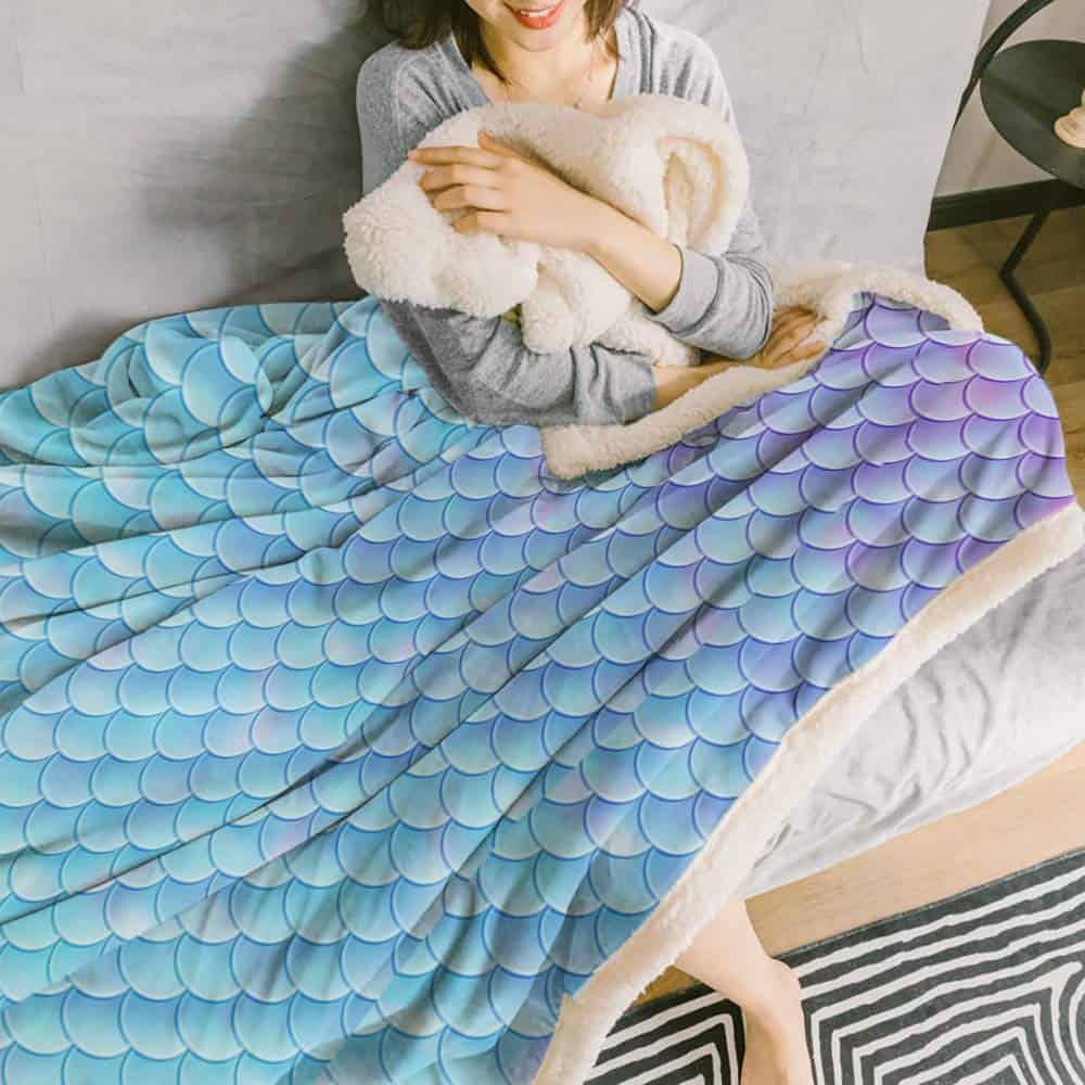 Manta de Sherpa de Sirena, Súper Gruesa y Cálida de Lujo - Imagen 5