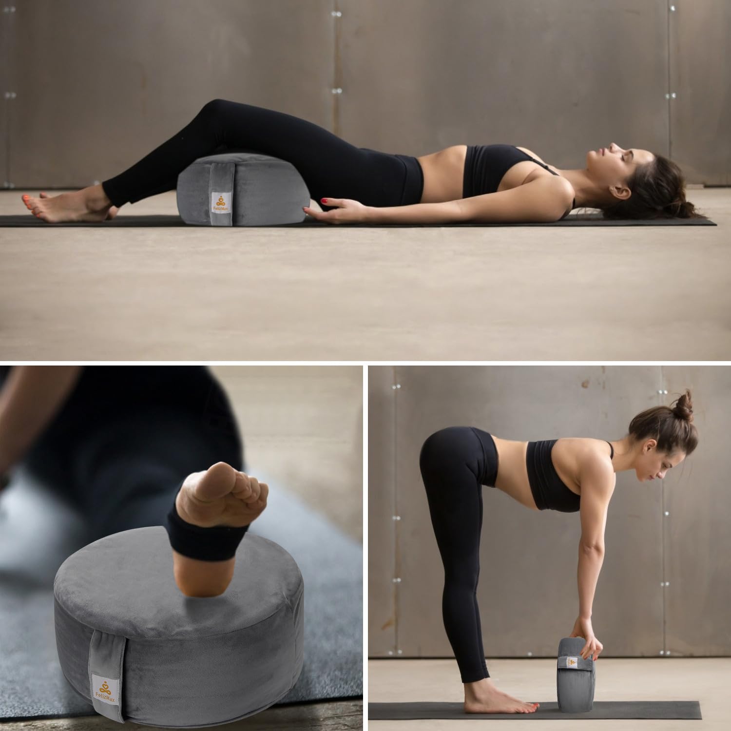 Almohada redonda de meditación de terciopelo D=13"/16" - Imagen 8