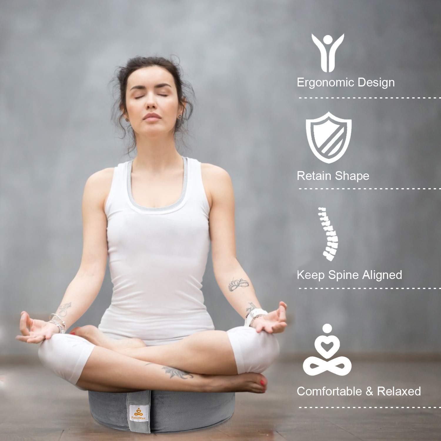 Almohada redonda de meditación de terciopelo D=13"/16" - Imagen 5