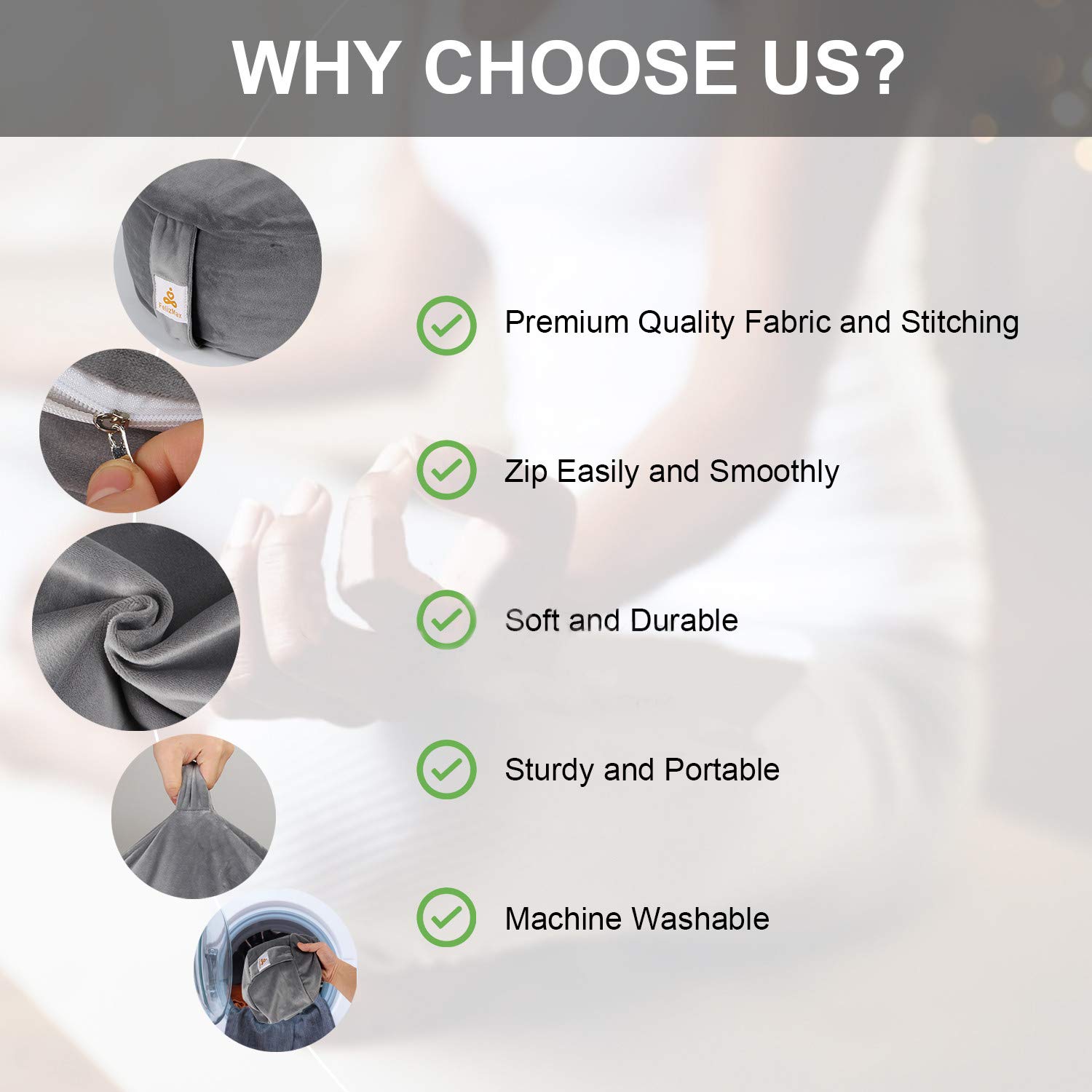 Almohada redonda de meditación de terciopelo D=13"/16" - Imagen 4