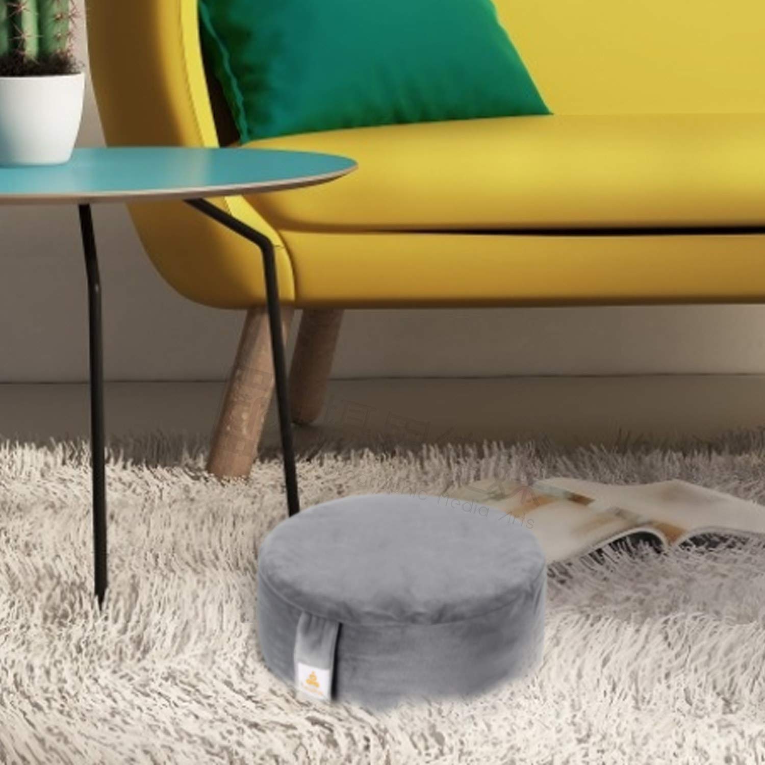 Almohada redonda de meditación de terciopelo D=13"/16" - Imagen 7