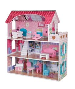 Casa de muñecas de madera PIDOKO KIDS - incluye 12