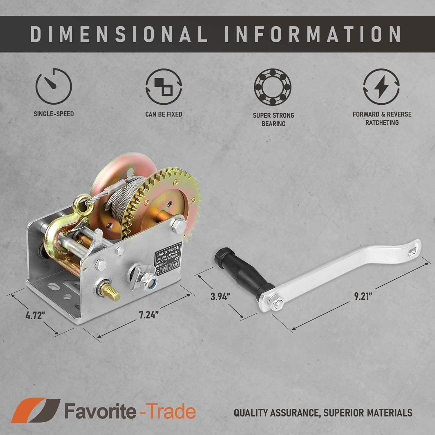 Malacate para Remolque � Manivela Duradera � Malacate de - Imagen 7