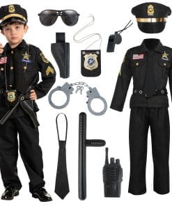 Disfraz de Policía de Halloween para Niños -Negro
