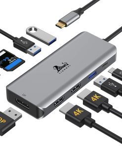 Estación de acoplamiento USB C para doble monitor LIONWEI,