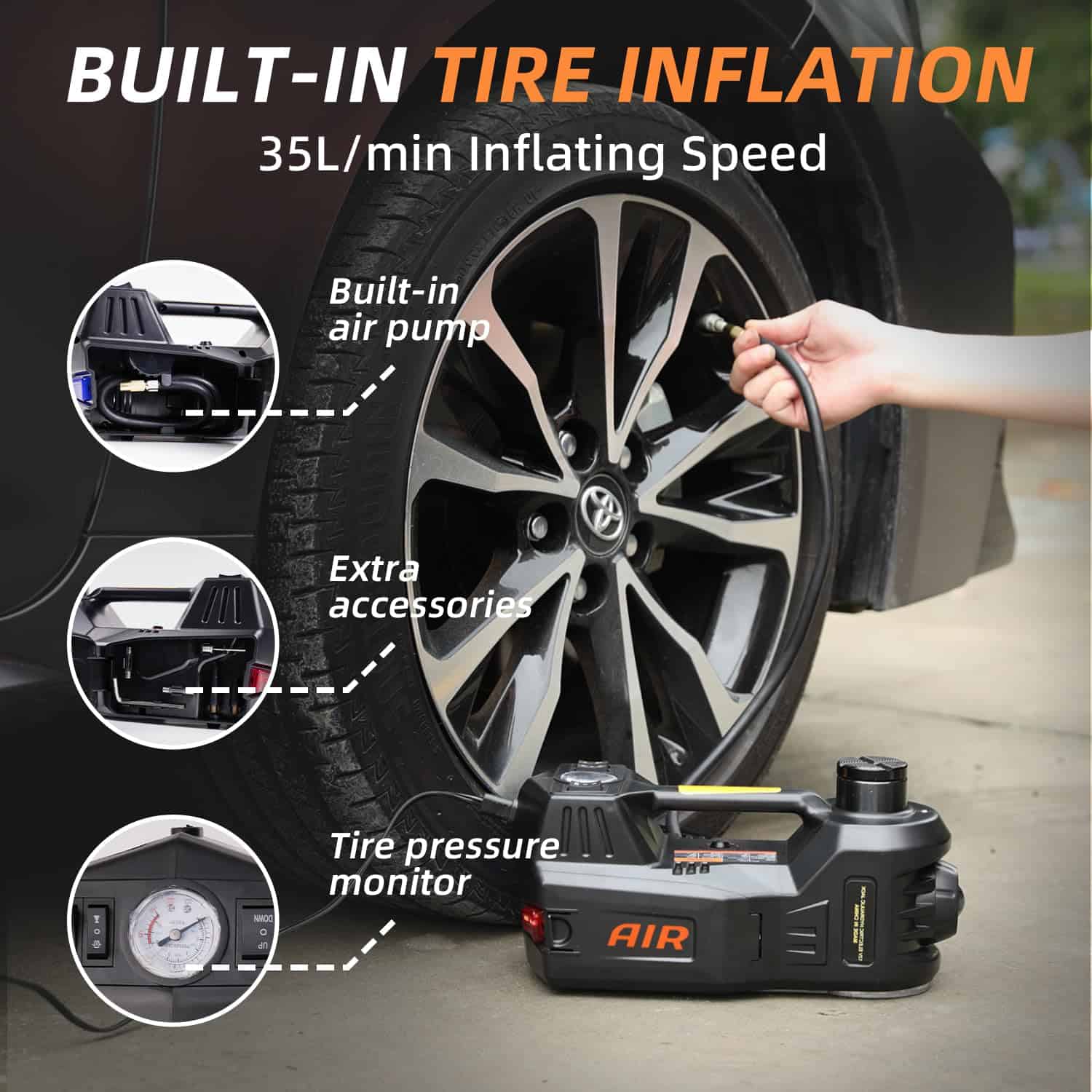 Gato Eléctrico STANDTALL con Bomba de Inflado de -Negro - Imagen 5