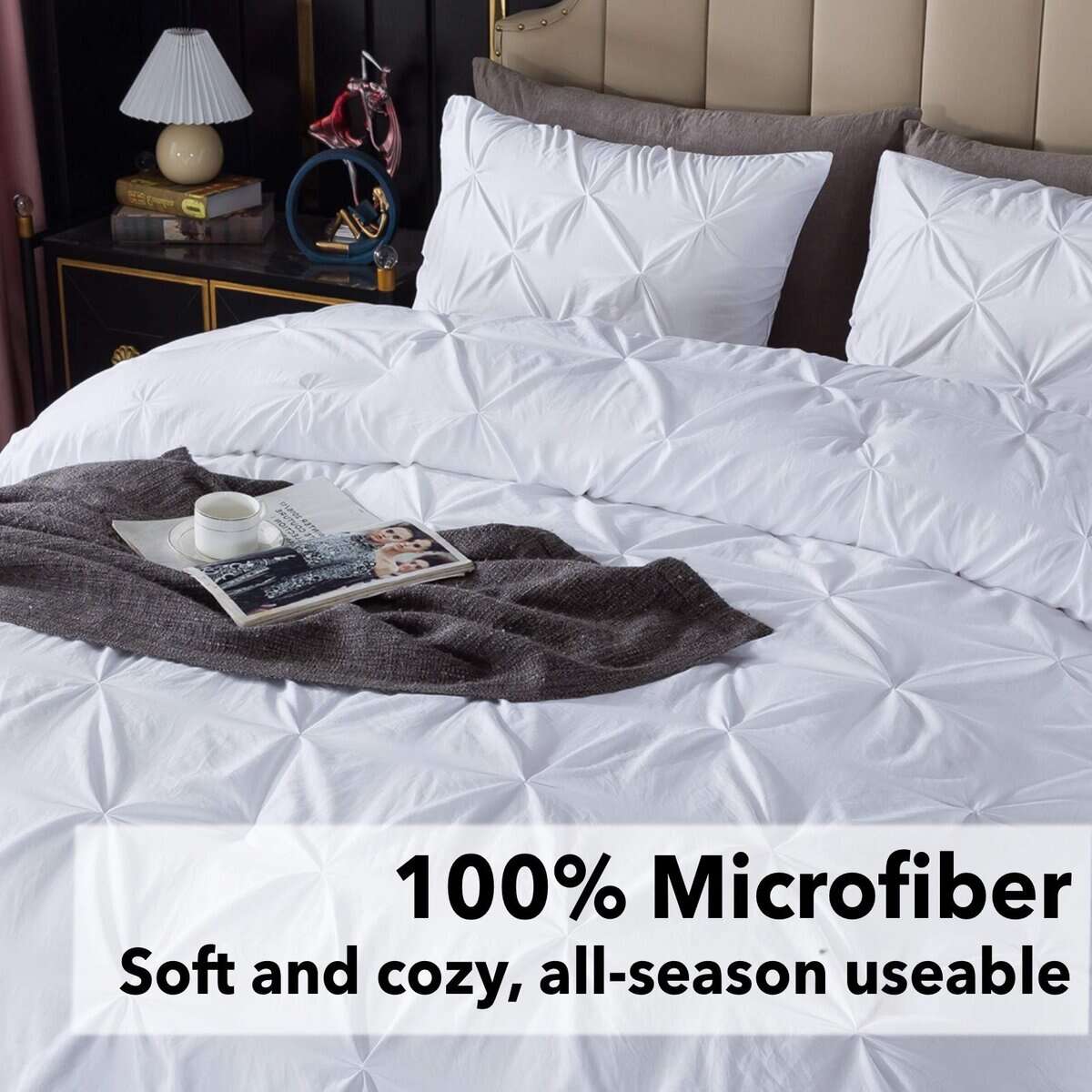 Juego de edredón blanco Andency Twin (66x90 pulgadas), 2 - Imagen 5