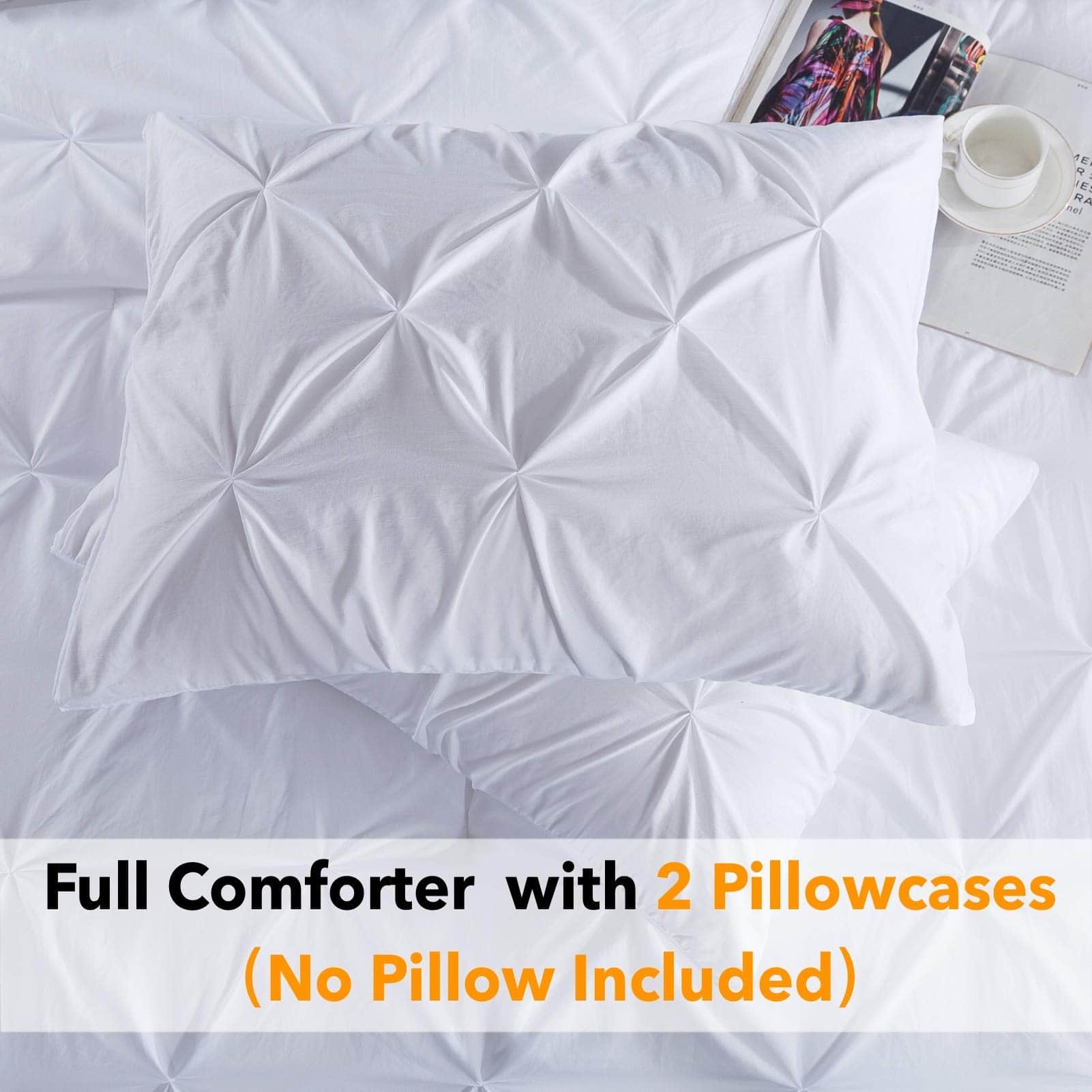 Juego de Edredón Completo Blanco Andency (79x90 pulgadas), - Imagen 7