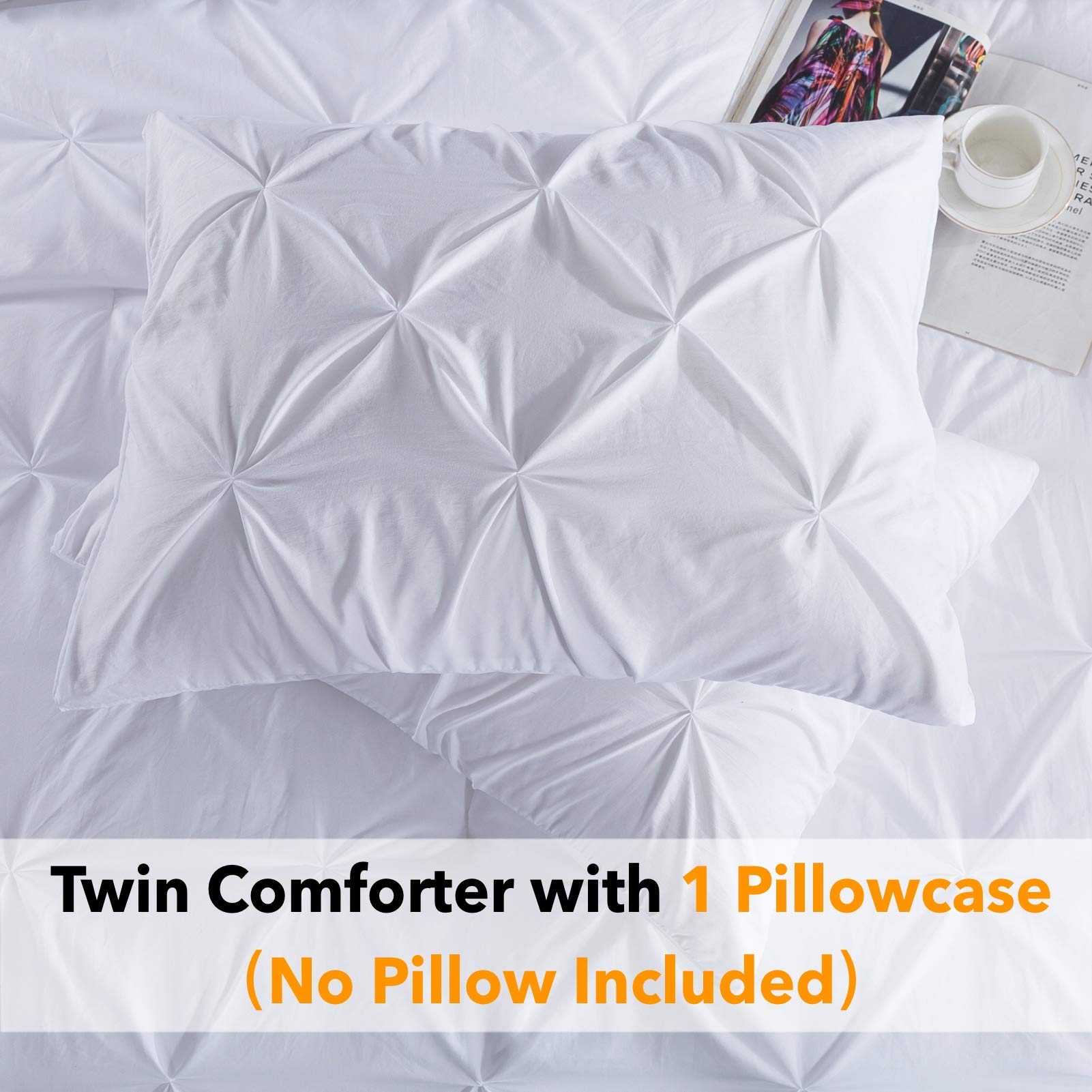 Juego de edredón blanco Andency Twin (66x90 pulgadas), 2 - Imagen 7